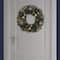 Haute Decor 24" Pre-Lit Sutton Place Blue & Gold Ornament Christmas Wreath, Soft White LED Lights